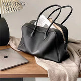 Motingsome First Layer Handbag for Women Togo Cowhide Niche Design Pillow Bag Shoulder  Bowling Bag Gunderarm Armpit Bags Boston