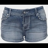 Women's Y2K Wing Embroidered Denim Shorts