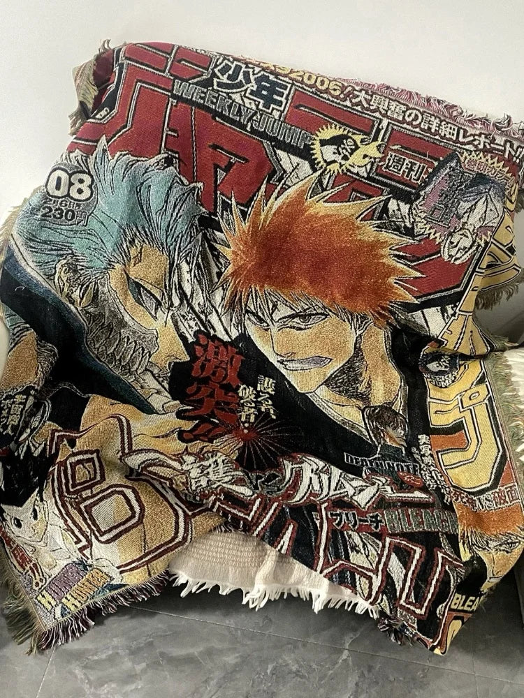 Anime Dragon Ball One Piece Cotton Thread Textile Blanket Casual Blanket Bedhead Blanket Decoration Sofa Cover Decorative Carpet