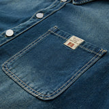 Men's Casual Denim Shirt Jacket Classic Button Up Workwear Style Jean Coat for Spring Fall