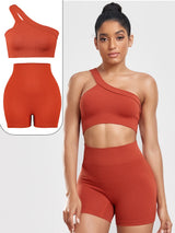 Seamless Women’s Yoga Set – Ribbed High-Waist Leggings & Long Sleeve Sports Bra