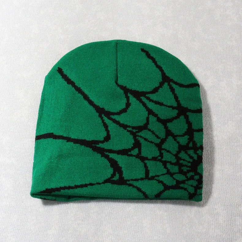 Spider Embroidered Knit Beanie – Y2K Winter Hat
