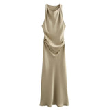 Elegant Satin Summer Slip Dress | Chic Evening Midi for Women