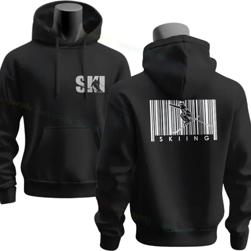 Men's Ski & Snowboard Graphic Hoodie for Fall and Winter