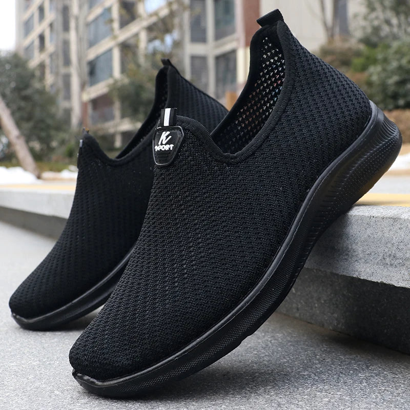 Men's Fashionable Solid Woven Knitted Running Shoes - Lightweight, Breathable and Non-Slip - Perfect Sports Shoes for Outdoor Adventure, Ideal for Men's Solid Lace-Up Casual Shoes for Sports Enthusiasts, Lightweight Ou