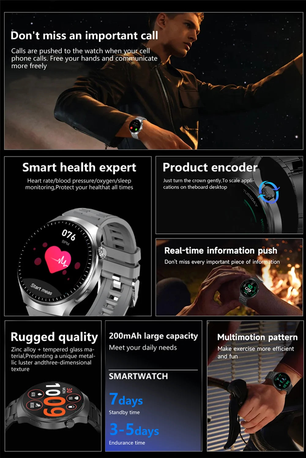 G.L Wear 2025 Men's Smartwatch | HD Health & Calling