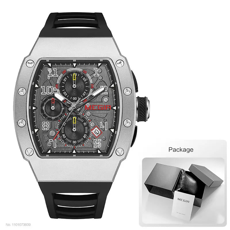Men's Sport Chronograph: Stainless Steel Waterproof Quartz Watch