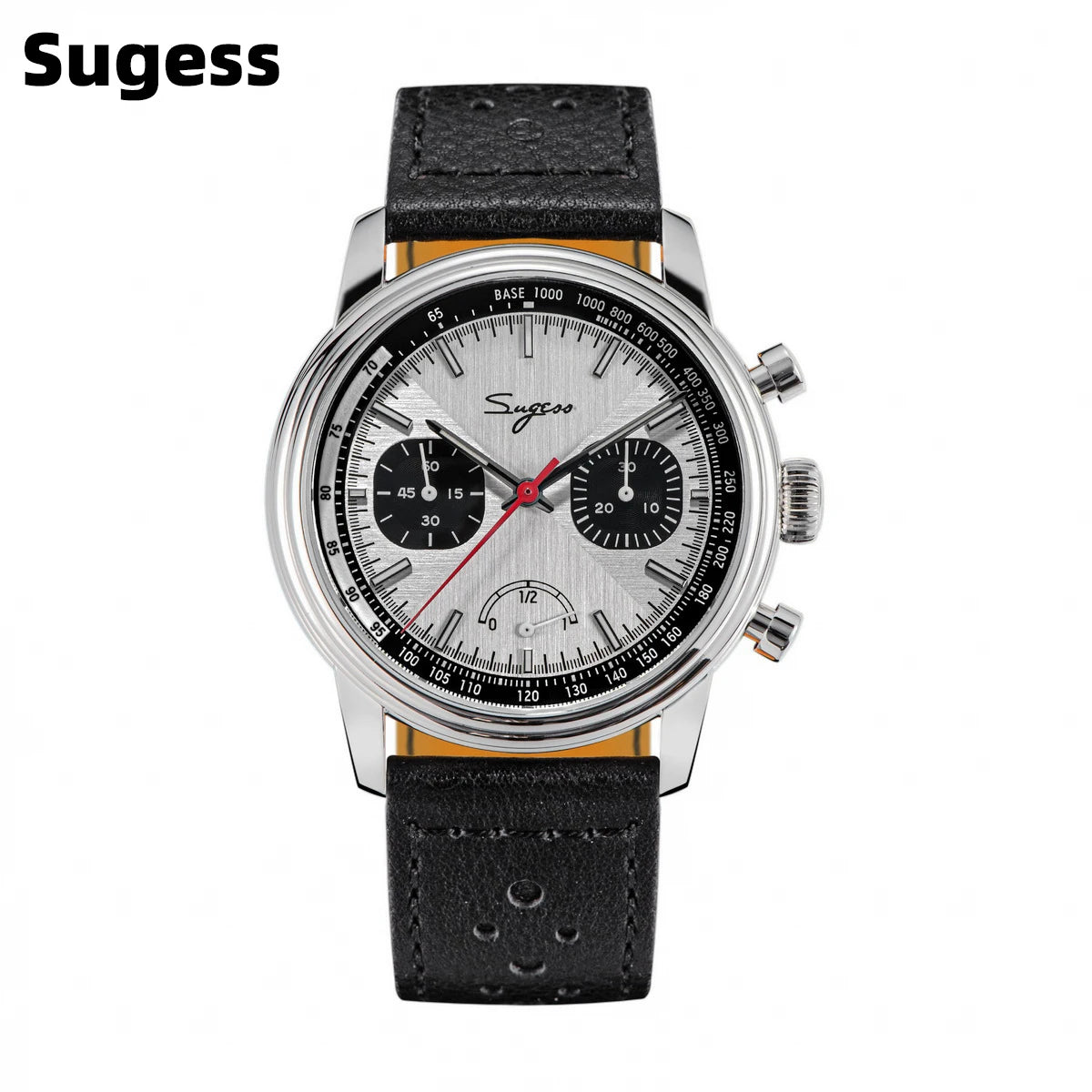 Sugess Pilot Watch Men ST1906 Movement Handwind Chronograph Wristwatches Sapphire Waterproof Hand Wind PowerReserve Luminous V2