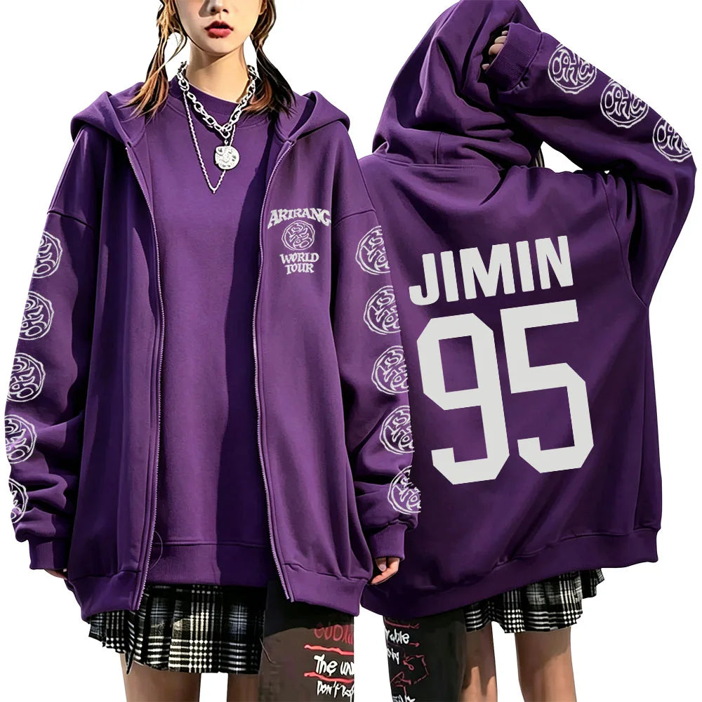 Y2K Graphic Zip-Up Hoodie