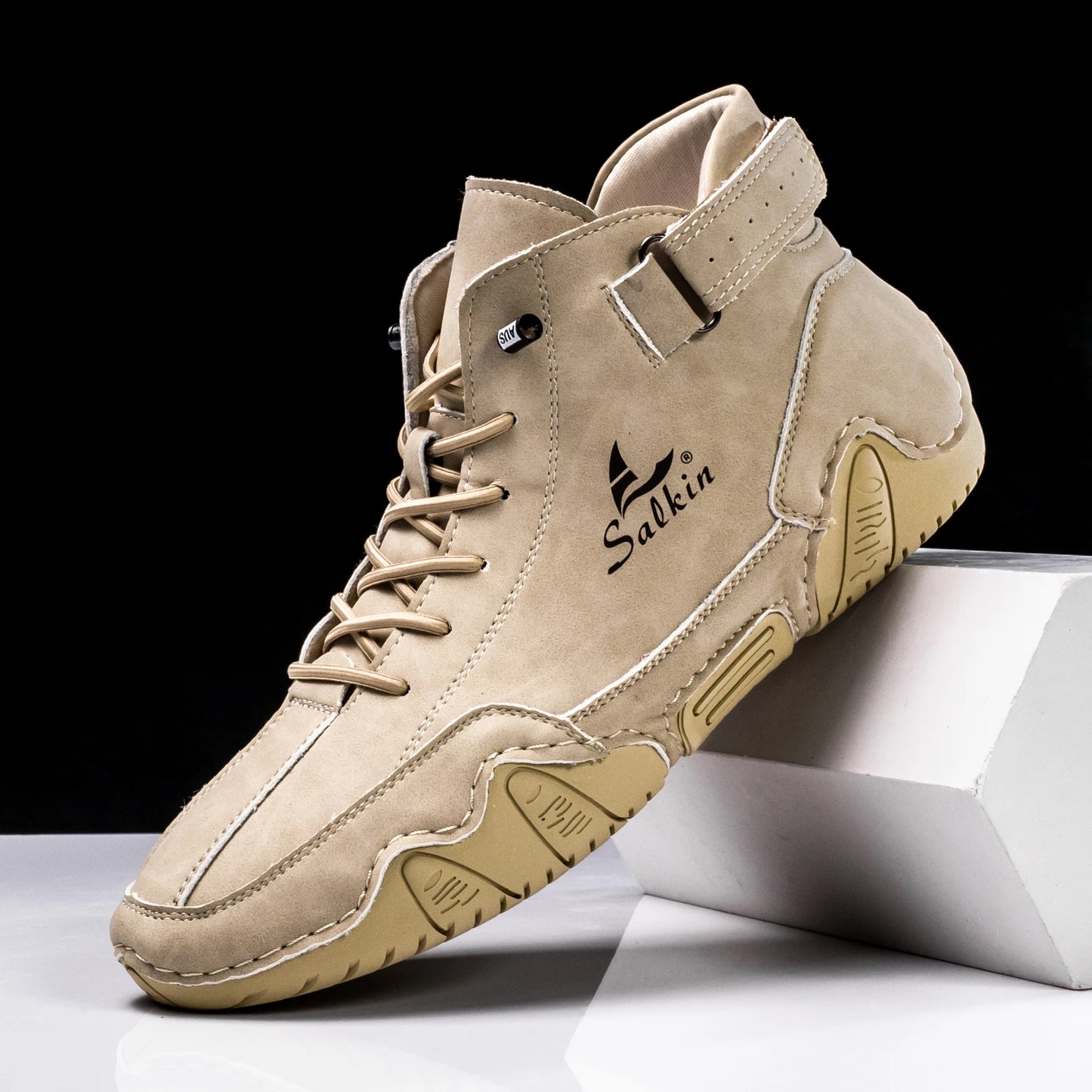 Men's Handmade Split Leather Ankle Boots Sneaker