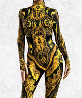 Women's 3D Print Goddess Jumpsuit Catsuit Costume