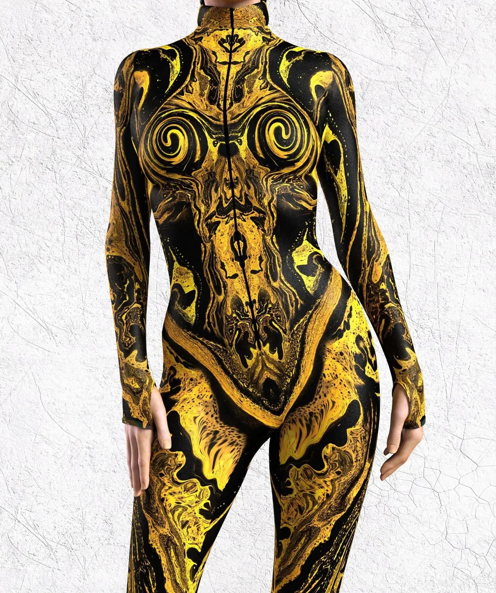Women's 3D Print Goddess Jumpsuit Catsuit Costume