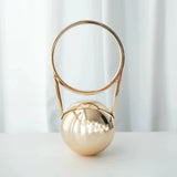 Evening Party Mini PVC Ball Handle Bag Women Luxury Electroplated Bowling Purses Elegant Minimalist Round Ball Designer Handbags