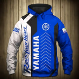 Yamaha men's 3D printed motorcycle hooded pullover shirt, suitable for street wear and motorcycle riding