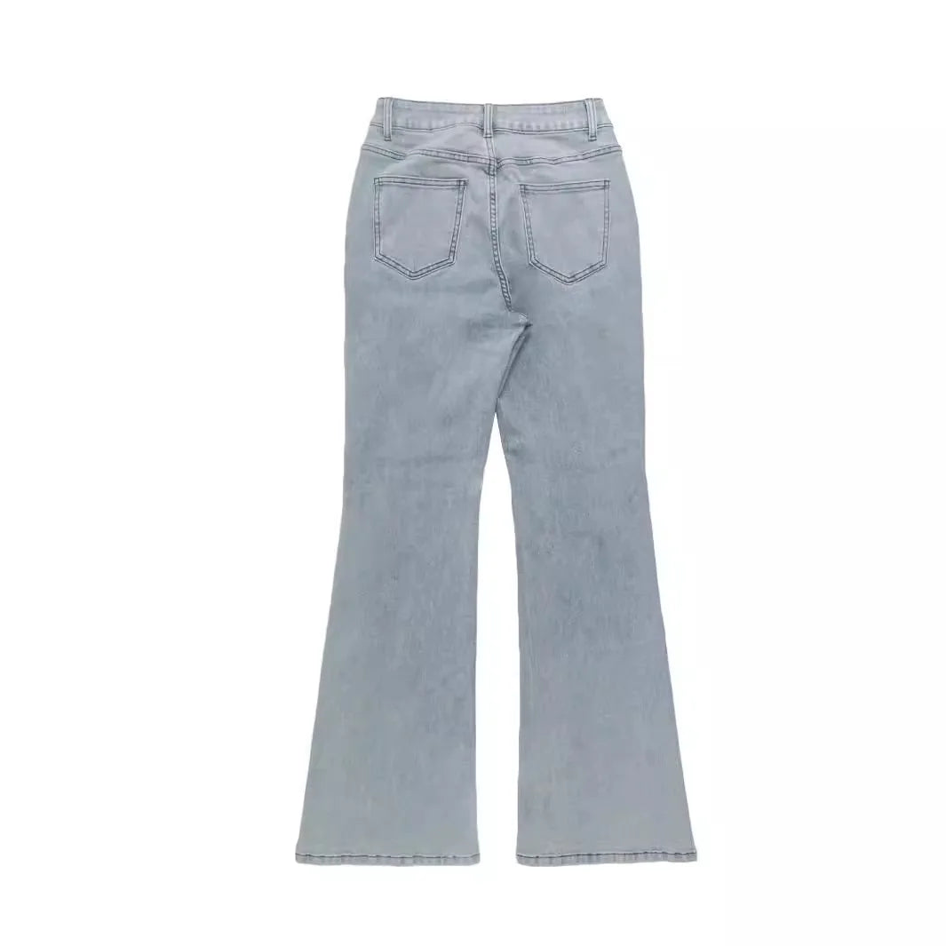 Women's Y2K Wide-Leg Bootcut Jeans – High Waist