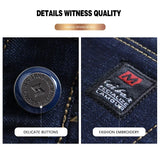 New Men's Fleece Warm Jeans Winter Thicken Plush Velvet Business Office Denim Trousers Brand Clothing Stretch Casual Male Pants
