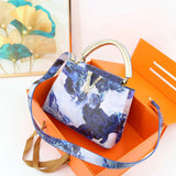 Ins Famous Fashion Classic Printed PU Leather Women's Handbags – Luxury Elegant Shoulder Crossbody Top Handle Bag