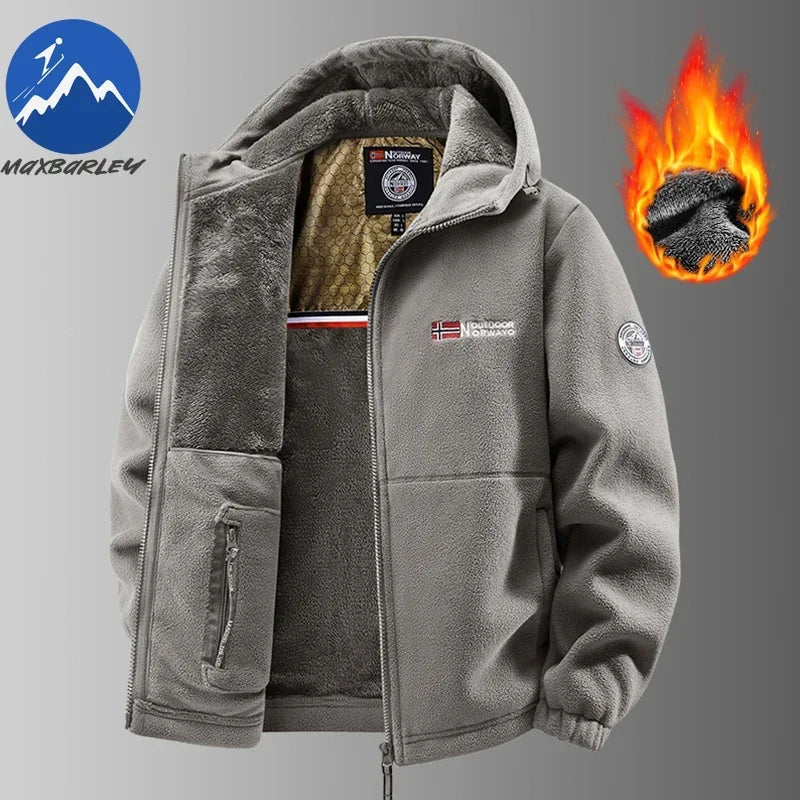 Men's Hooded Fleece Jacket – Warm Outdoor Layer