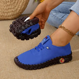 Women Sneakers Spring Summer 2025 New Soft-soled Roman Sneakers Breathable Retro Stitching Muffin Bottom Plus Size Women Shoes