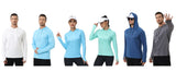 Summer Men's Long Sleeve UPF 50+ Hoodie T-Shirts, Rash Guard Quick Dry T-shirt Outdoor Sport Running Pullover