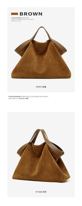BURMINSA Genuine Suede Leather Hobo Bags Women Vintage Designer Large Shoulder Crossbody Tote Slouchy Soft Office Work Handbags
