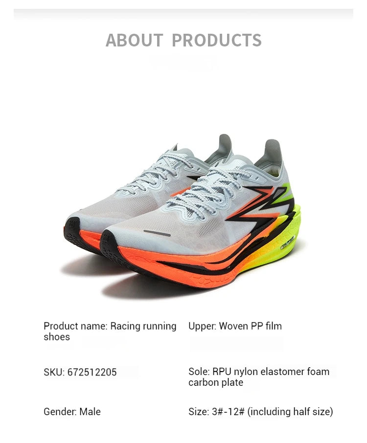 361 Degrees Flame 4.0 Men Running Shoes New Carbon Plate Racing Marathon Stable Rebound Traction Jogging Male Sneakers 672512205