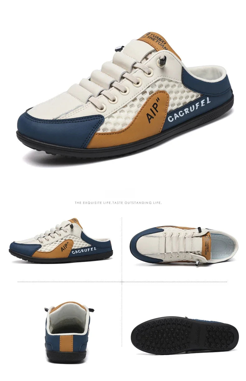 Men's Fashion Soft-Sun Half Slippers Summer Men Trendy Bottom Casual Shoes Soft Sole Support Shoes Sneakers Men's Shoes