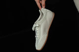 Women's Genuine Leather Retro Lace-Up Flat Sneakers