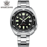 SD1970 Steeldive Brand Sunray Dial Milled Clasp Bracelet 44mm Case 200M Waterproof NH35 Turtle Men Dive Watch with Ceramic Bezel