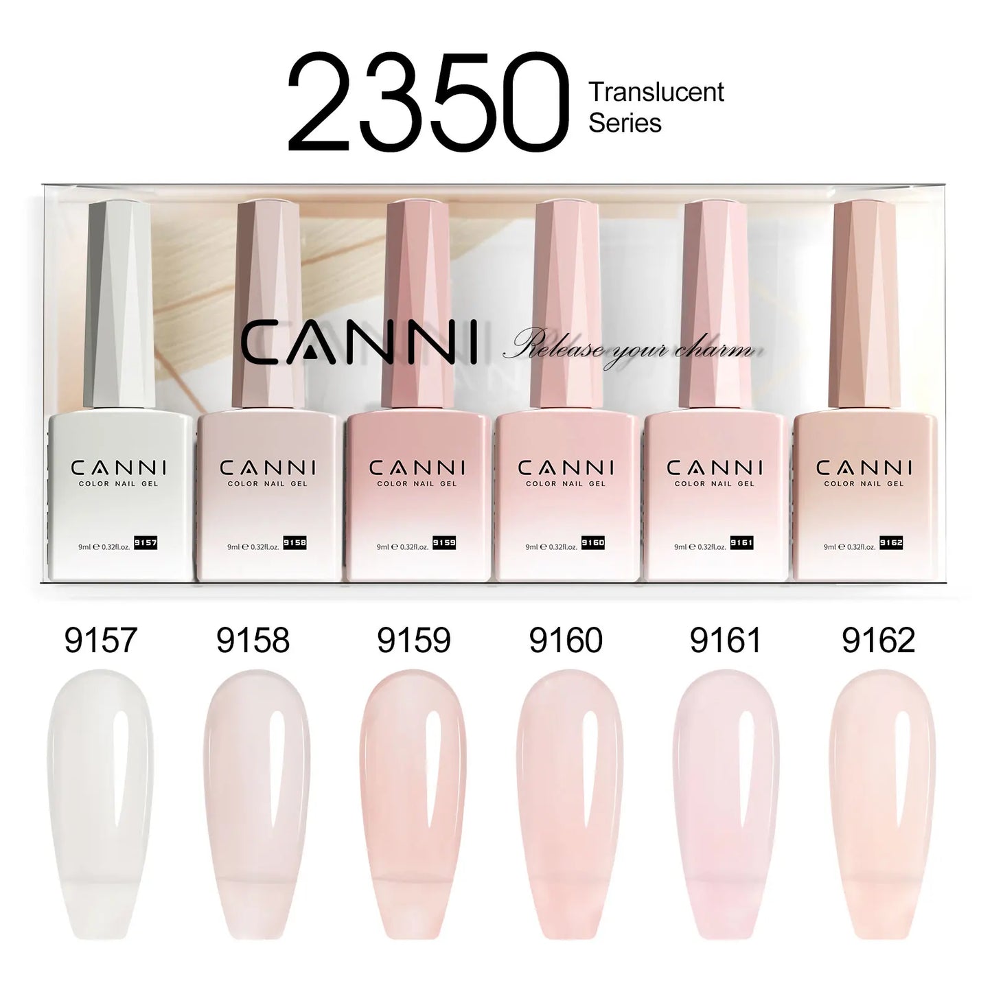 CANNI HEMA-Free Gel Polish Kit | Jelly, Nude & Rubber Base