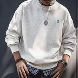 Maden Men's Gray Fleece Crewneck Sweatshirt