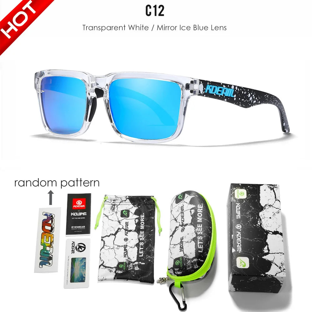 KDEAM All Black Men's Sunglasses Polarized And UV400 Protection Lens Driving Fishing Glasses Mirror With Complete Package