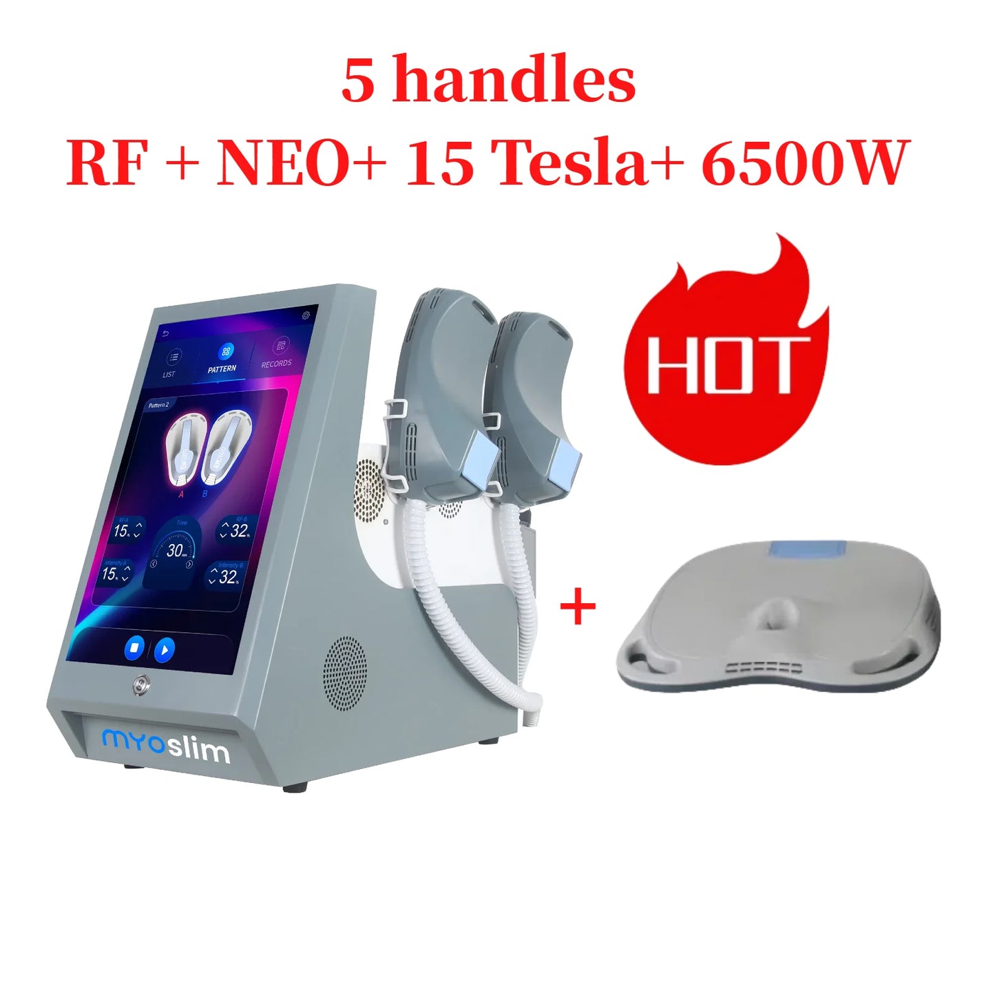 MYOslim Body Building Machine RF Fat Removal 4 Handles Muscle Sculpting Body Muscle Stimulation for Fitness