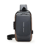 Sling Bag for Men Women Theft Crossbody Backpack with USB Charging Port Waterproof Chest Bag with Password Lock