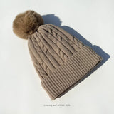 Women warm beanie hat men Plush and thickened cap winter ear protection high-end ski hat warm big head knit hat women's winter
