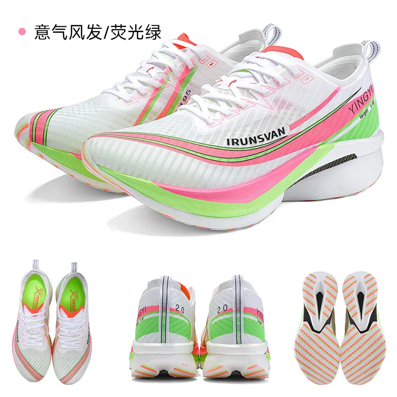IRUNSVAN Shadow Wing 2.0 Carbon Plate Professional Marathon Running Shoes Men Lightweight Cushioning Training Outdoor Sneakers