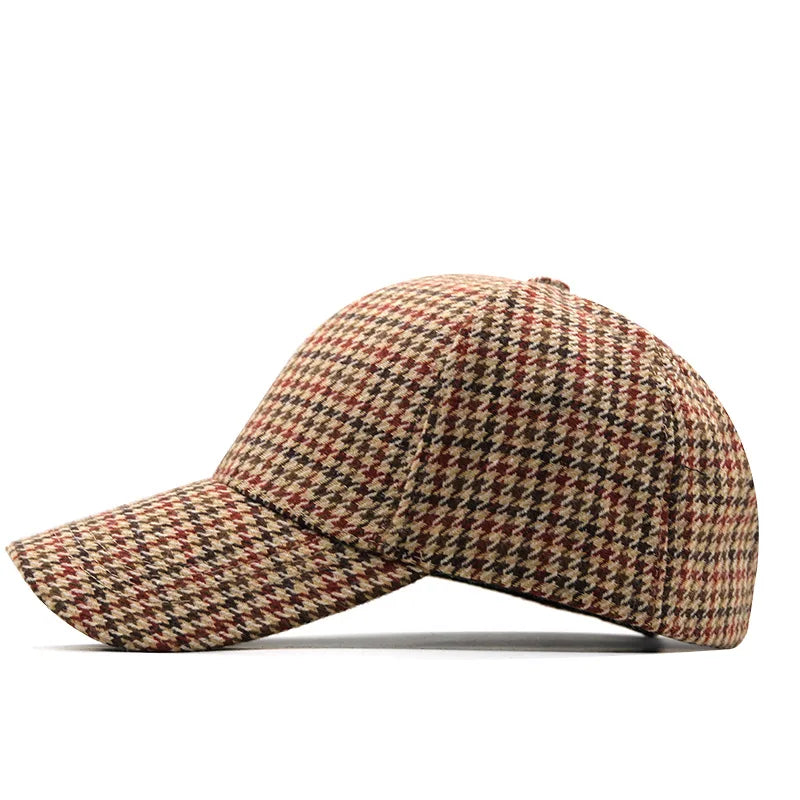 Unisex Plaid Baseball Cap with Adjustable Fit