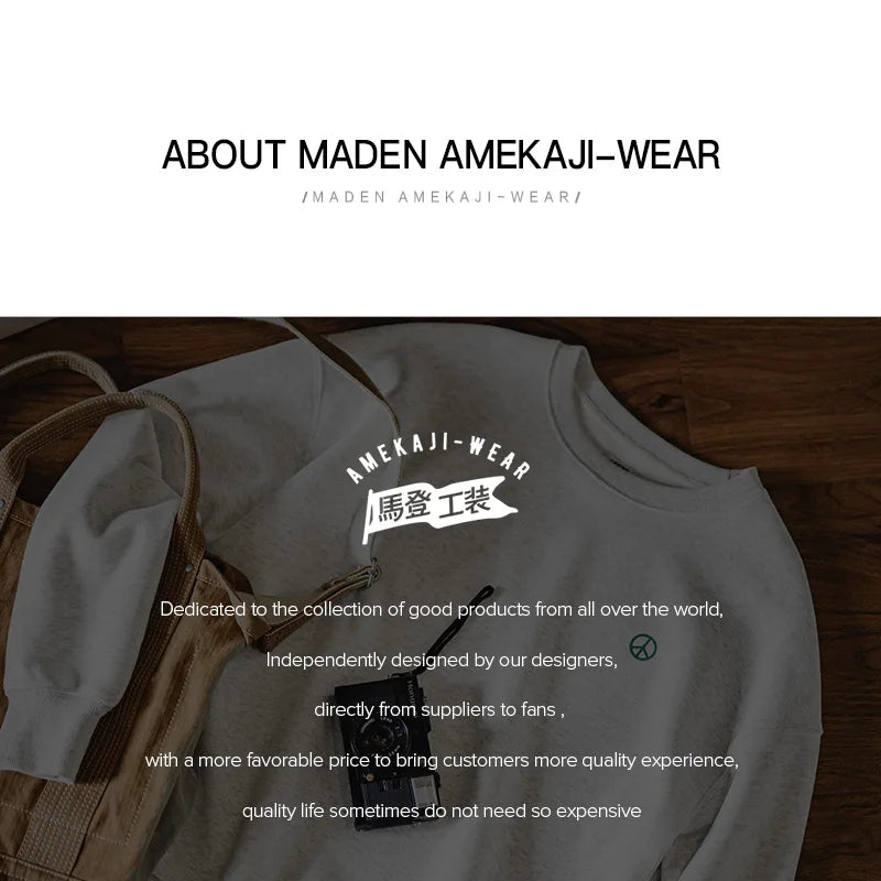 Maden Men's Gray Fleece Crewneck Sweatshirt