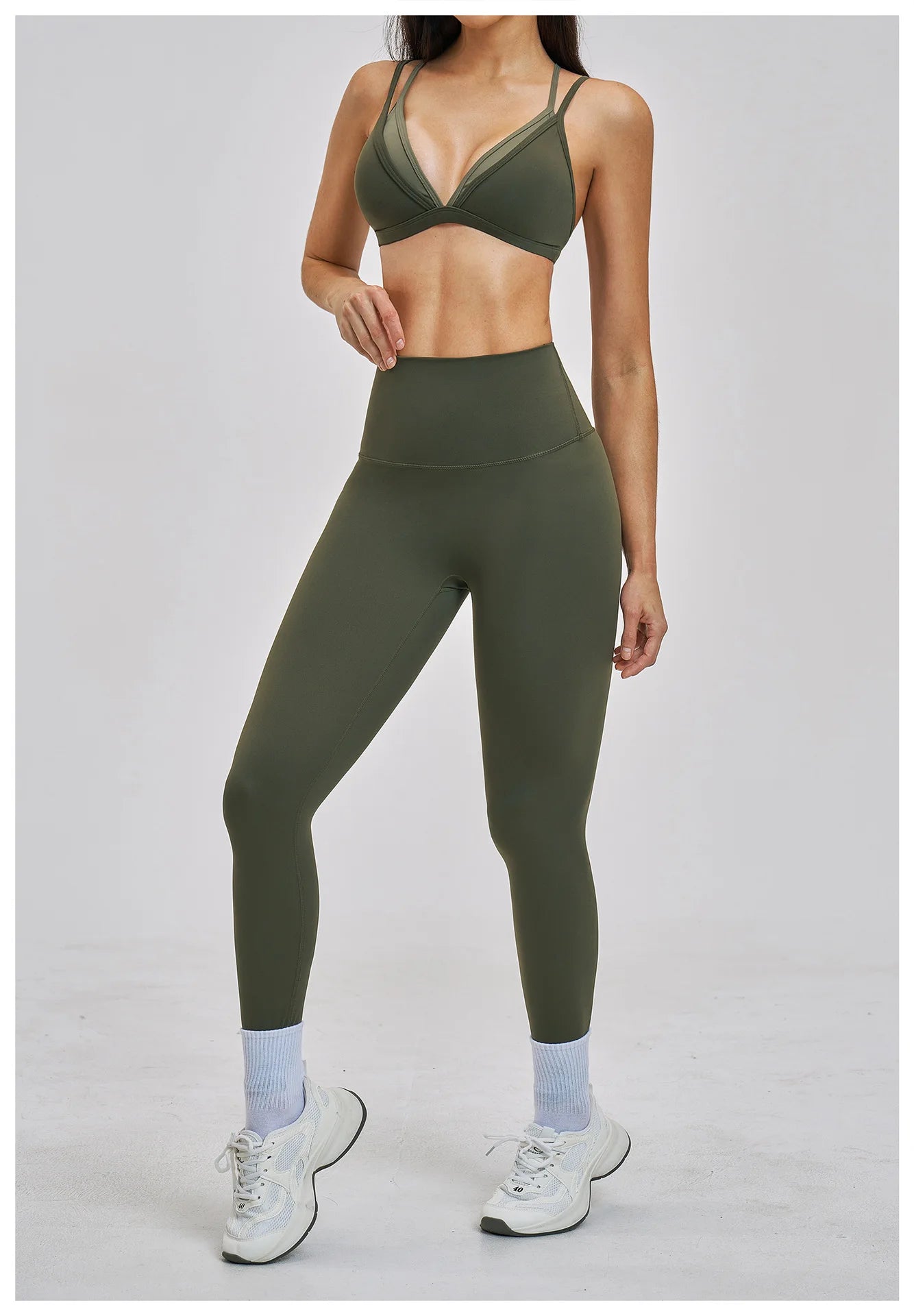 Yoga Sets 2PCS Women's Tracksuit Fitness Outfits Sportswear Workout Set Sports Bra High Waist Leggings Gym Clothing Sports Suits