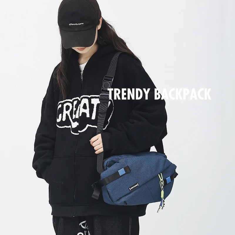 Unisex Nylon Panelled Crossbody Chest Pack
