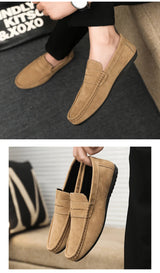 2026 Casual Men's Shoes Versatile Comfortable Work Shoes Driving Loafers Black, Grey, Khaki Three-Colour