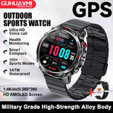 2026 New Military Bluetooth Call Smart Watch Built-in GPS Compass Barometric Altimeter 10ATM Waterproof Sports Smartwatches Men