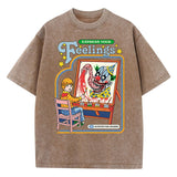 Unisex Washed Vintage Clown Graphic Cotton T-Shirt