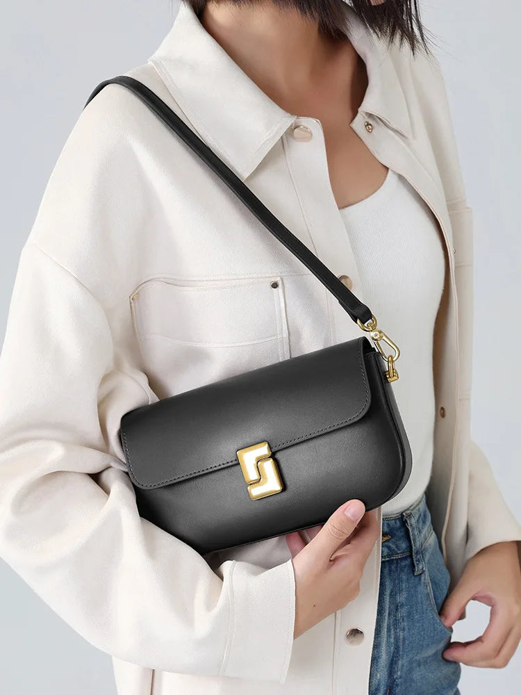 Genuine Leather Woman Bag Small Square Shoulder Bag Handbags Ladies Crossbody Bags Luxury Designer Minimalism Bag Tofu Bag