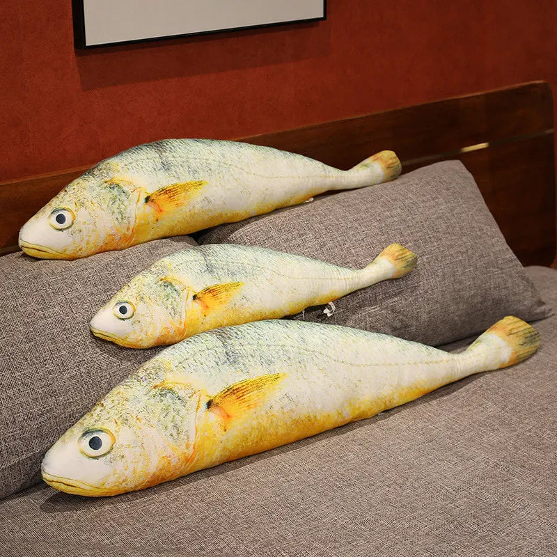 New Simulation Large Yellow Croaker Plush Toys Lifelike Fish Dolls Stuffed Soft Throw Pillow Sleeping Cushion Decor Gift