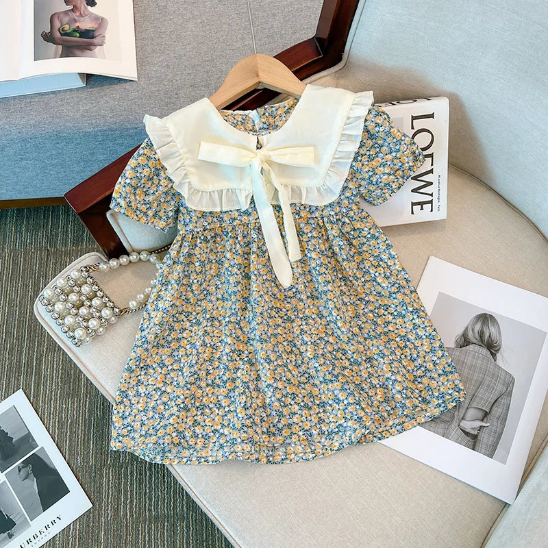 Summer Floral Bow Baby Dress