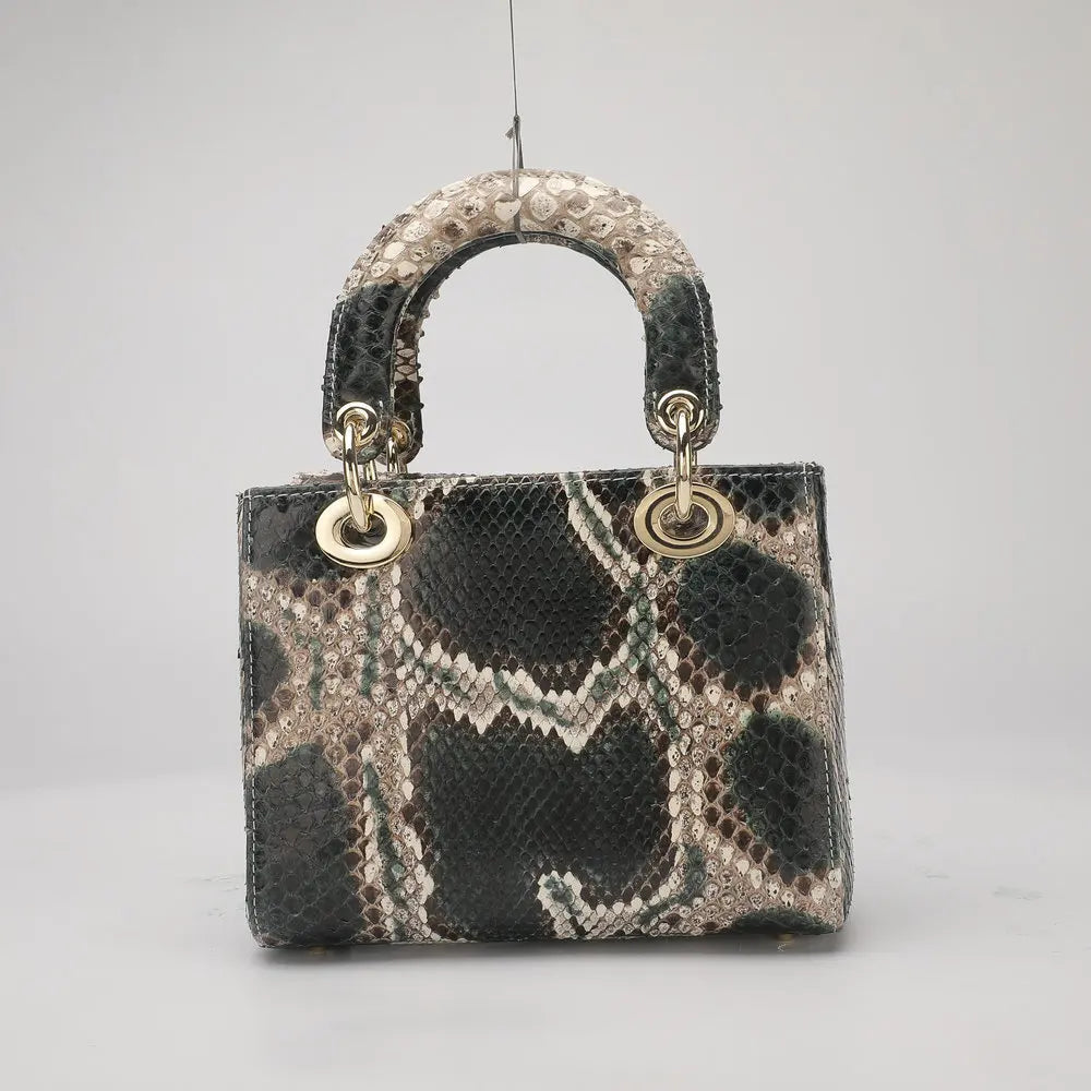Women's Genuine Leather Snakeskin Crossbody Shoulder Bag