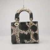 Women's Genuine Leather Snakeskin Crossbody Shoulder Bag