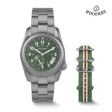 Boderry Field Watch Titanium Quartz Watches VOYAGER 38 Mens 100M Waterproof Clock Military Sport Luminous Business Wristwatch