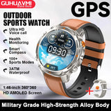 2026 New Military Bluetooth Call Smart Watch Built-in GPS Compass Barometric Altimeter 10ATM Waterproof Sports Smartwatches Men